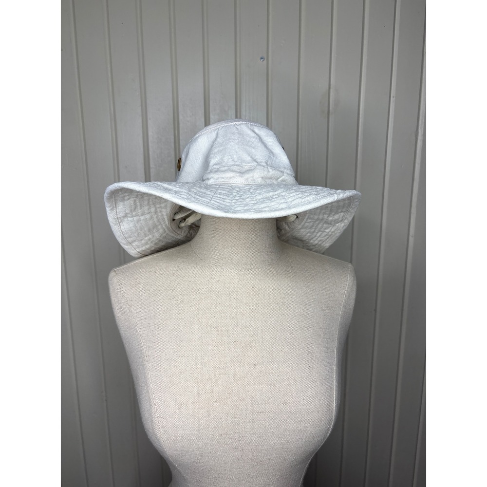Tilley Endurables Hemp Hat Mens Cream Off White Wide Brim Sun Bucket Hat 7 5/8